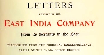 letters received by East India Co.